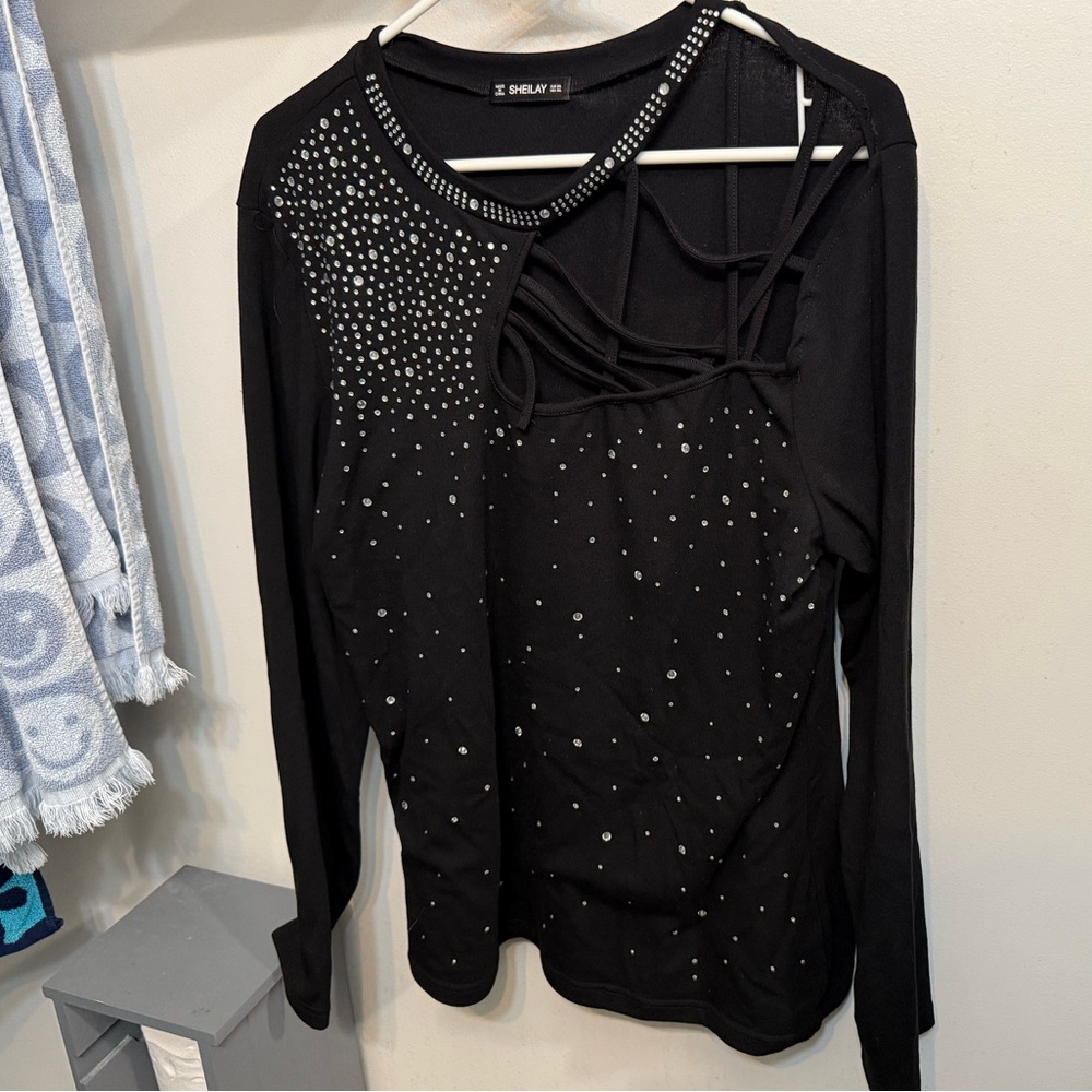 Black shirt with bling 3X